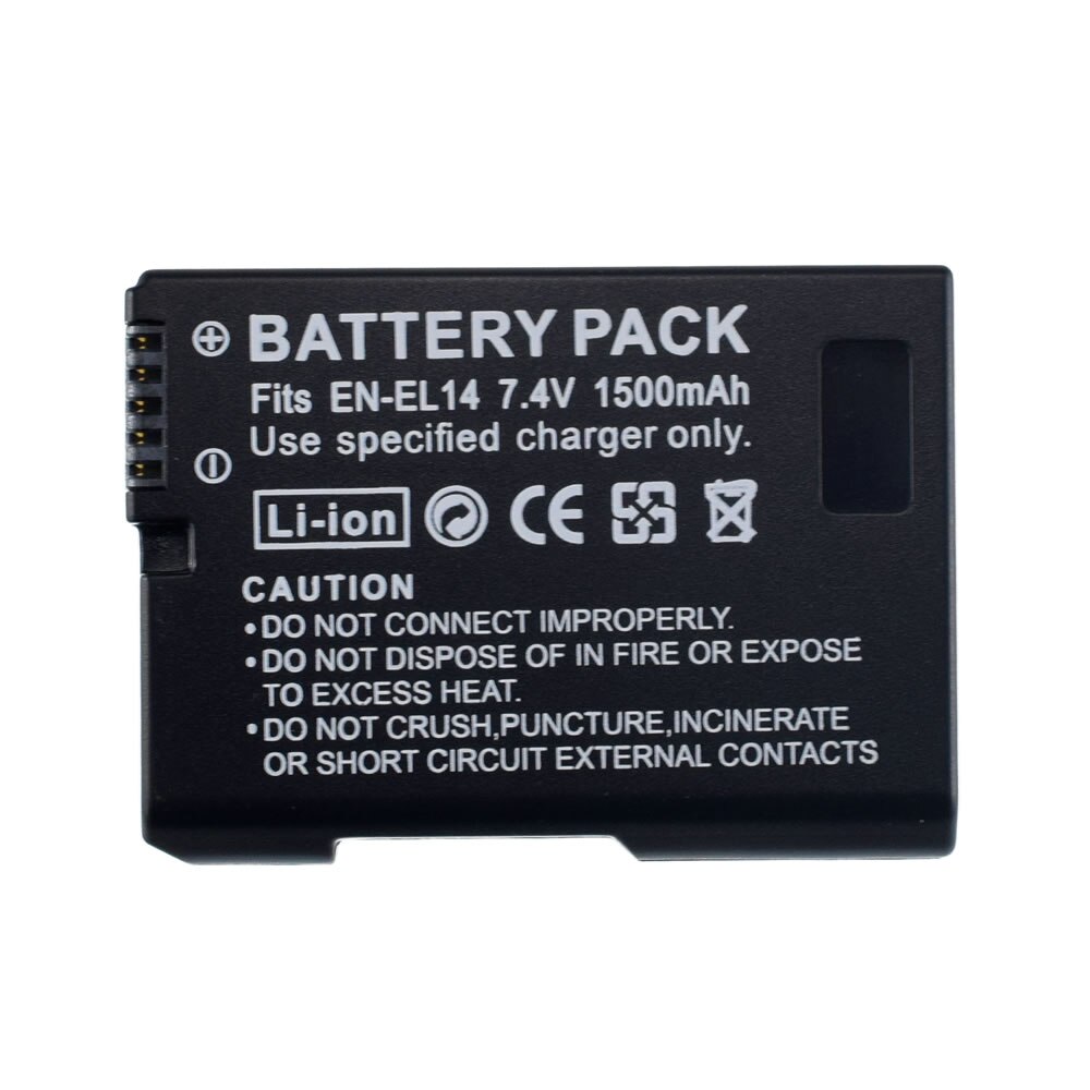 2x EN-EL14 EL14 Camera Battery For Nikon D5200 D3100 D3200 D5100 P7000 P7100 MH-24 D3500 D3300: 1 Battery