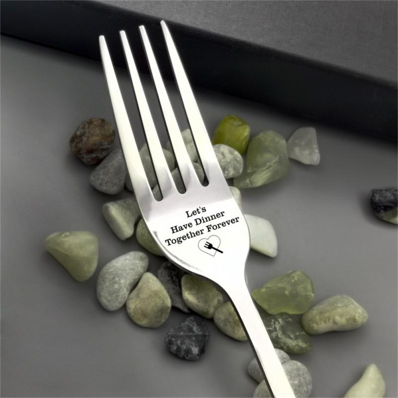 Fork With Blessing Words Stainless Steel Blessings Fork For Relatives Tableware Funny Engraved Fork For Boyfriend: 02