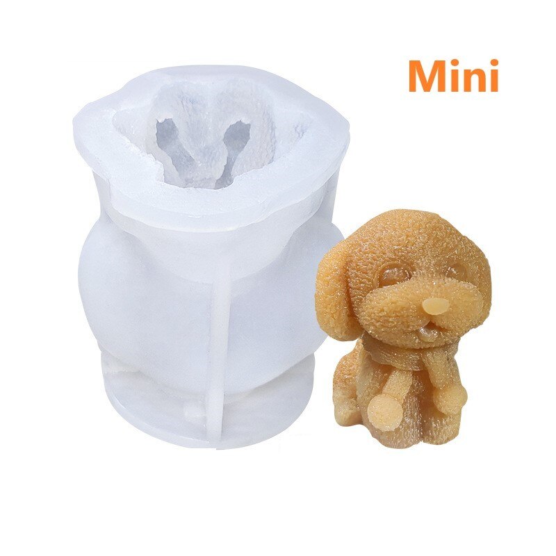 3D Teddy Dog Ice Cube Mold Mousse Cake Silicone Abrasives Aromatherapy Candle DIY Manual Epoxy Mold For Kitchen Tools: XS