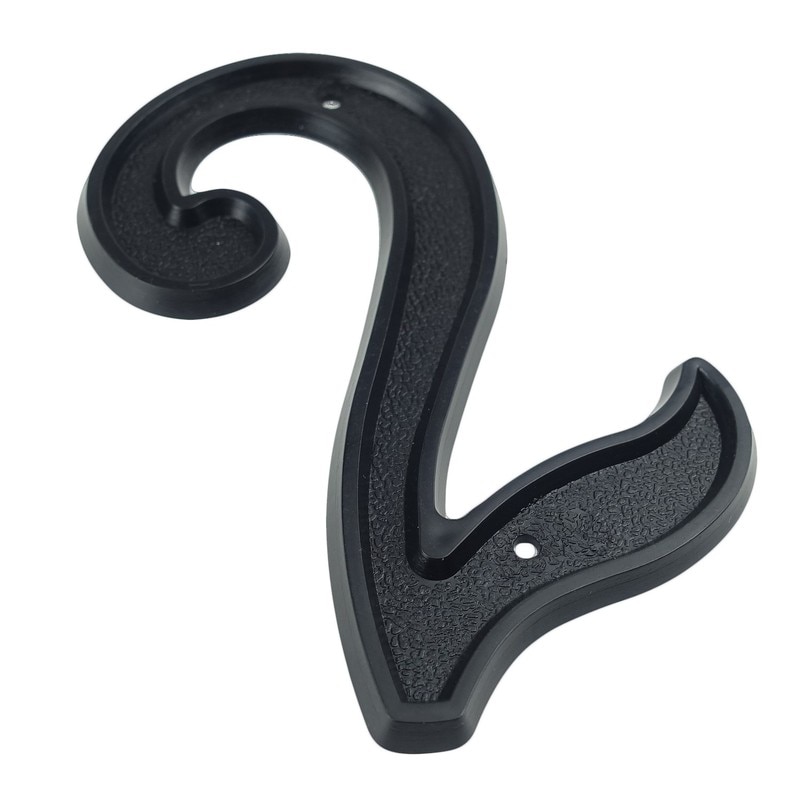 139mm Big 3D House Number Door Home Address Numbers for House Number Digital Door Outdoor Sign 5.5 Inch. #2 Black ABS Plastic