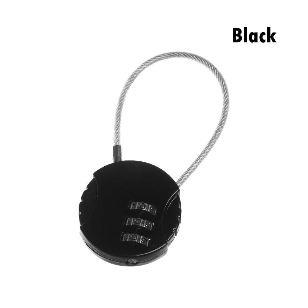 1 Pc 3 Dial Digit Nummer Code Hangslot Mini Mechanische Cijferslot Veiligheid Reizen Koffer Safe Lock Bagage Lock Van gym: Black