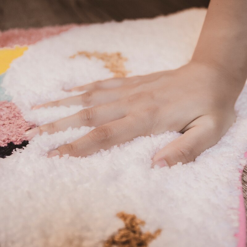 Cartoon tapijt toilet lang pluche warm tapijt waterabsorptie antislip corgi wolk regenboog mat tapijt slaapkamer kinderkamer matten