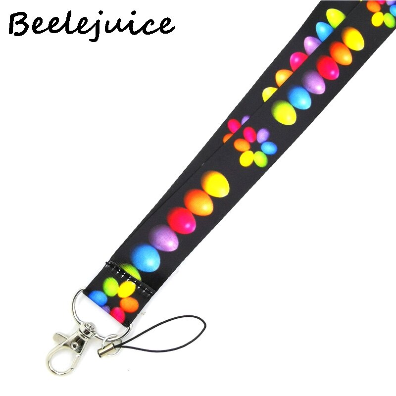 Easter Colorful Eggs Neck Strap Lanyards ID badge card holder keychain Mobile Phone Strap Ribbon webbing necklace