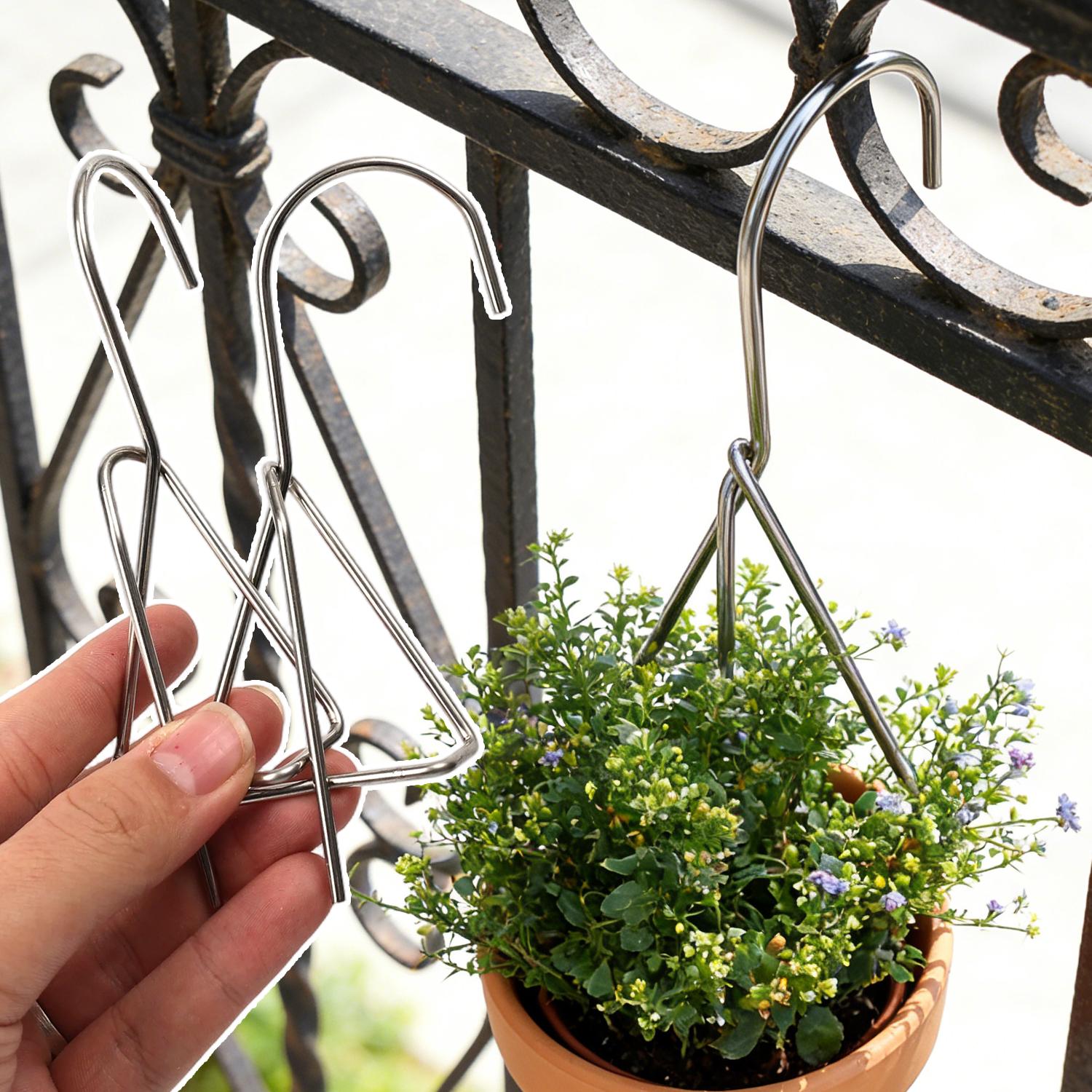 4/20Stck Blumentopf Haken Edelstahl Pflanze Ter... – Grandado