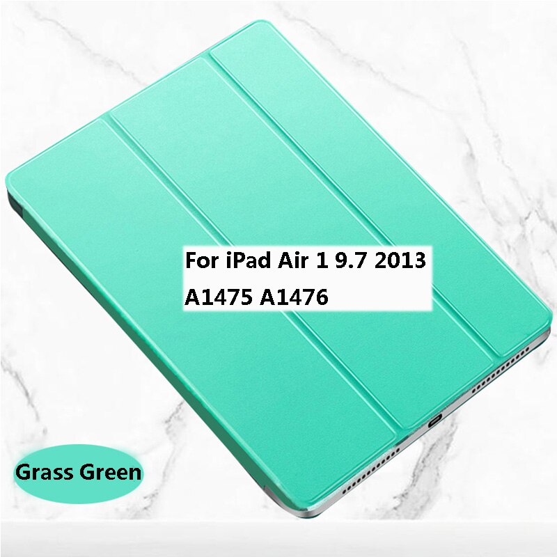 Tablet case For iPad Air 1 2 3 9.7 Free Fast Free Return Wake Sleep Smart Leather Flip Stand Tri-fold Cover: Green iPad Air 1