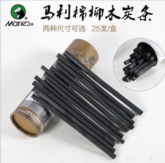 Maries 25 stk kul kul blyant skitse tegning kul bar kunstner kunst forsyning artikel kul 5mm