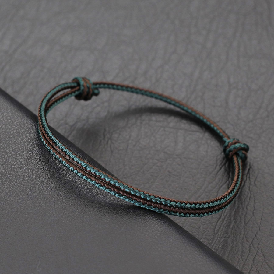 Pulsera étnica de hilo fino de 2mm para Hombre, amuleto de la suerte bohemio ajustable de , para él, Pulseria para Hombre, Joias