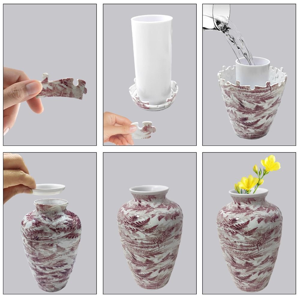 3D Puzzle Vase DIY Waterproof Flower Arrangement Vase Artistic Arrange Flowers Home Decoration Vase Housewarming