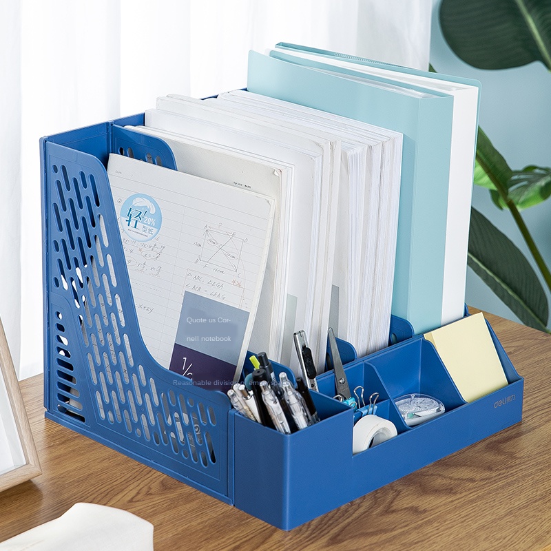 Thickened Folder Storage Box Document Holder Vertical Bookshelf Book Stand Desktop File Box Basket A4 Multilayer Stationery