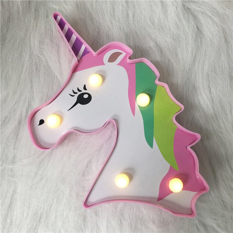 Total sød dyrestil batteri natlampe 3d alpaca enhjørning flamingo boligindretning bordlampe sengelampe belysning børn led lys: Gul
