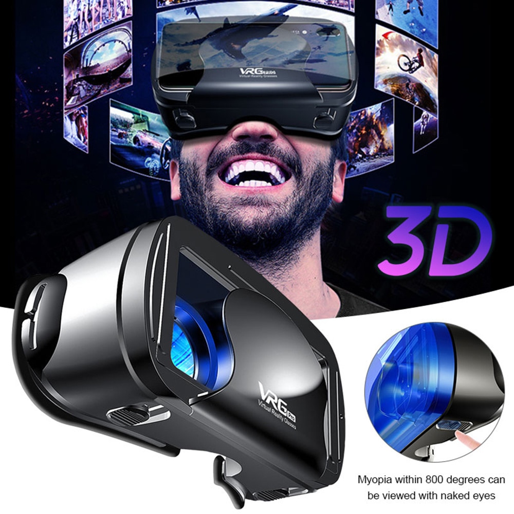 Vrg Pro 3D Vr Bril Virtual Reality Full Screen Visuele Groothoek Vr Glazen Voor 5 Tot 7 Inch smartphone Brillen Apparaten
