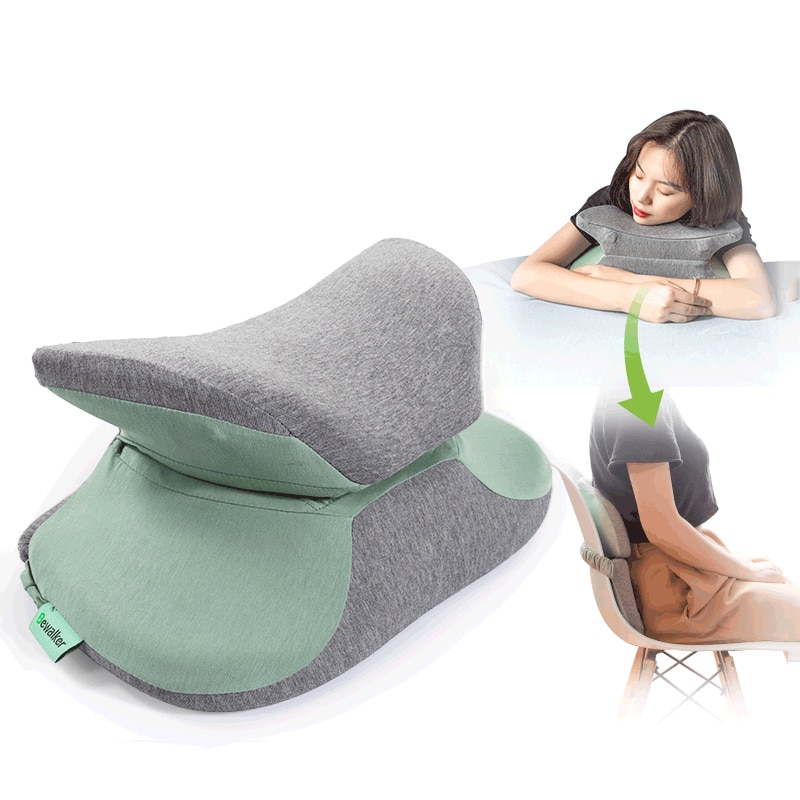 Opvouwbare Traagschuim Dutje Kussen Voor Bureau Hoofd Supporter Taille Bescherming Zitkussen Hoofdsteun Reizen Nekkussen Beddengoed