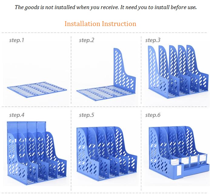 PP Plastic 3Layer File Tray Office Home Desk Documents Organizer Case Filling Holder Unassembled