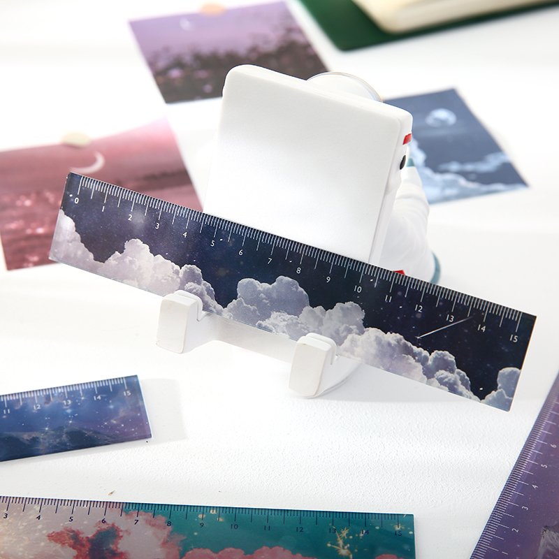 Dimi 15cm Long 4 Designs Ins Acrylic Ruler Drawing Tools Straight Ruler Multifunction Rulers Double-duty School Office Supplies