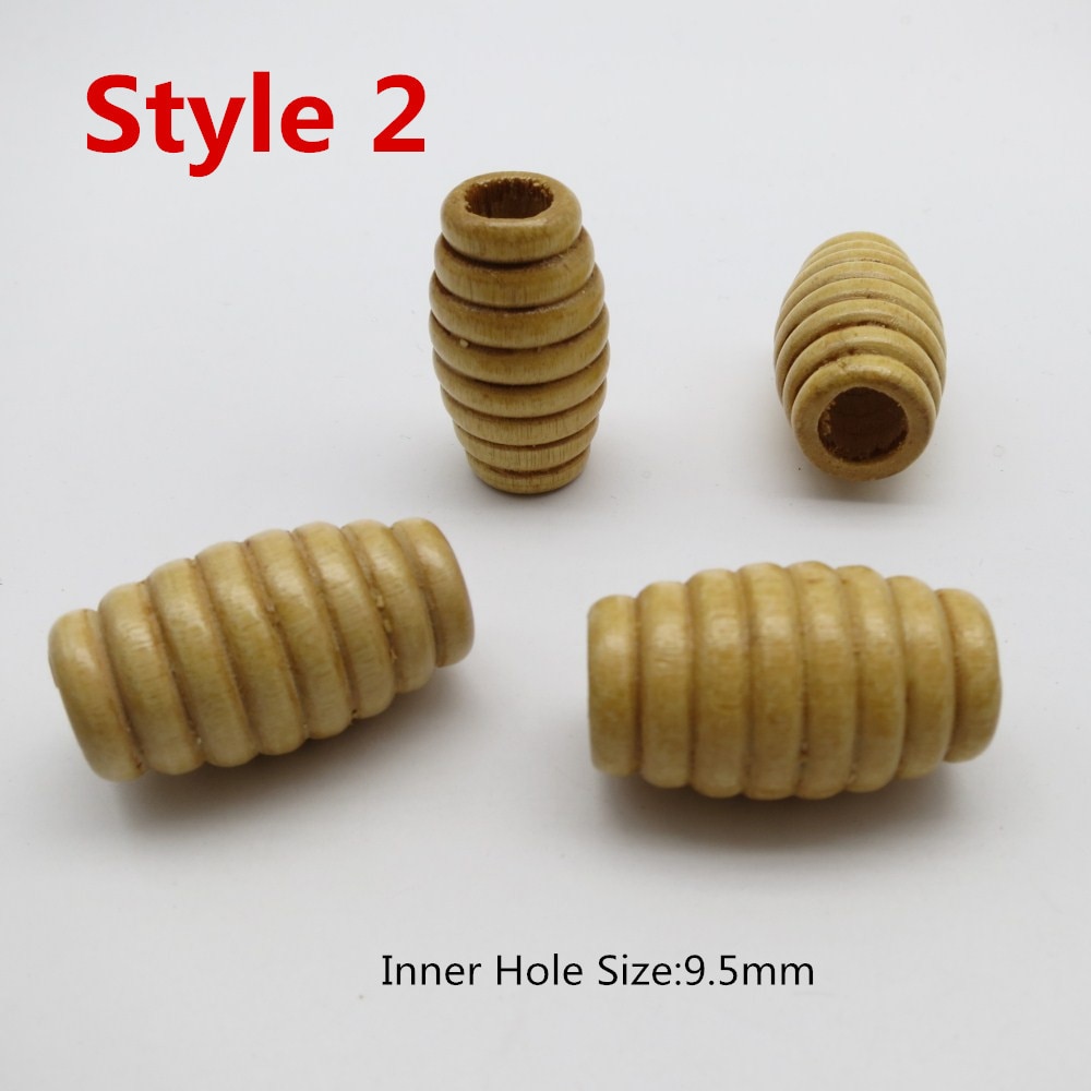 2 st -4 st spiralstil stort hål afrikanskt trähår flätat rädsla skägg dreadlock pärlor rör för tjejer kvinnor män tillbehör