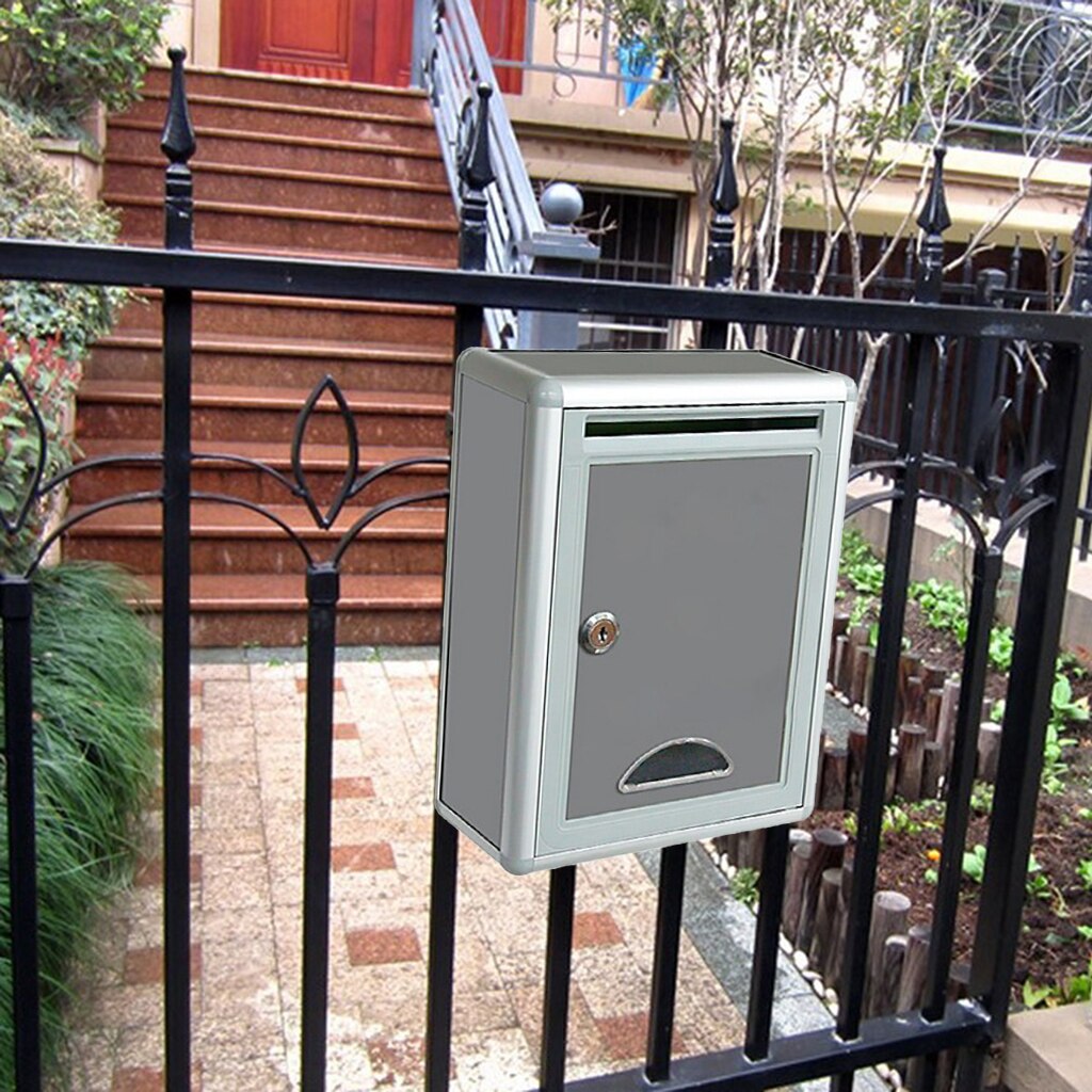 Aluminium Alloy Locking Mailbox Postbox Newspaper Letterbox Parcel Boxes