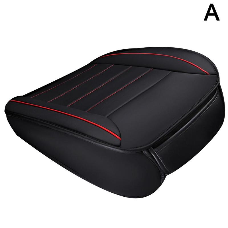 Car Seat Protection Single Seat Without Backrest PU Senior Leather Seat Cover Odorless For Most 5-seat Sedan SUV: black