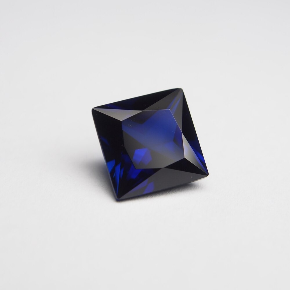 12*12mm 2 stuk/zak plein princess Cut Royal Blue sapphire big size edelsteen