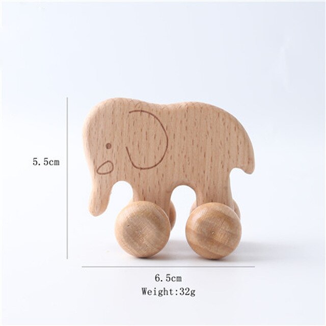 1Pc Leuke Baby Speelgoed Beuken Houten Dieren Honden Auto Cartoon Olifanten Montessori Speelgoed Voor Kinderen Tandjes Verpleging Baby Bijtringen: Baby toys15