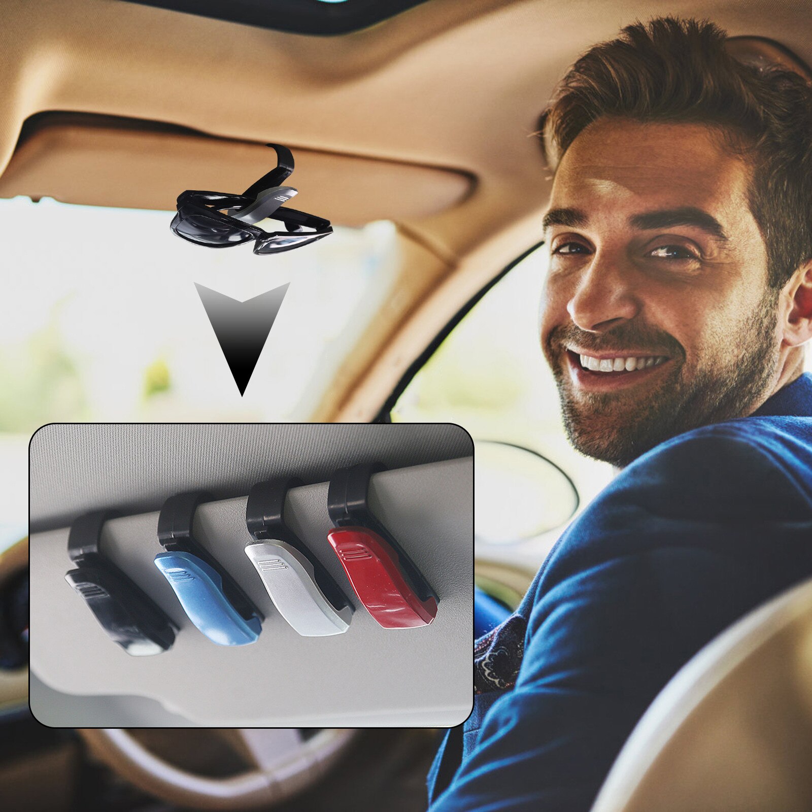 Multifunctionele Draagbare Automatische Zonnebril Bevestigingshouder Voor Zonnebrillen Voor Zonnebrillen Kaartauto-Accessoires