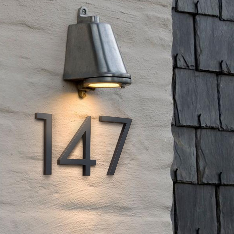 Stort svart husnummer flytende skilt 15cm moderne dørnummer bygningsskilt utendørs husnummer numeros casa adresseskilt