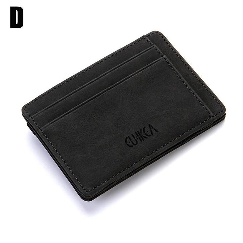 Magia Caso Do Cartão Titular do Cartão de Homens de Negócios Carteira De Couro Artificial Homens Bolsa Ocasional Carteira Zíper Da Bolsa Da Moeda do Bolso de Viagens: D black