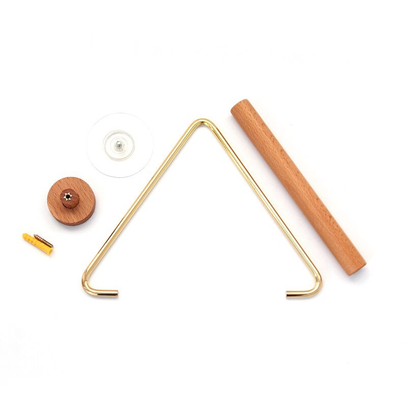 Toiletpapier Handdoek Dispenser Houten Papierrol Houder Voor Badkamer Contact Papier Houder Huishouden Opbergrek: Golden-round