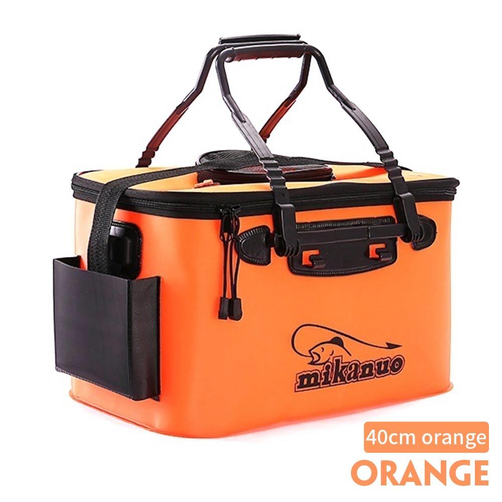 Zipper Fishing Bucket Waterproof Fishing Bag Large Capacity Lure Fishing Tackle Pack Outdoor Live Fishing Bag Fish Box Supplies: 40cm orange