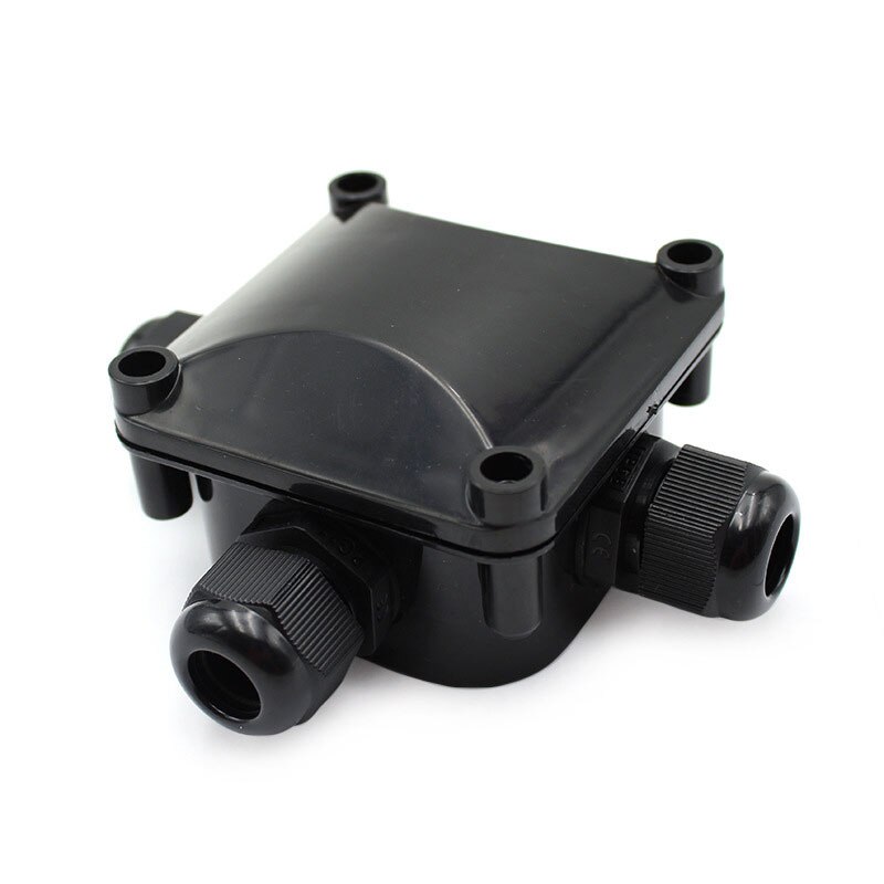 2 stk t type koblingsboks  ip67 flerveis plast elektrisk koblingsboks boks kabel ledning kobling proectt: 2 stk sort