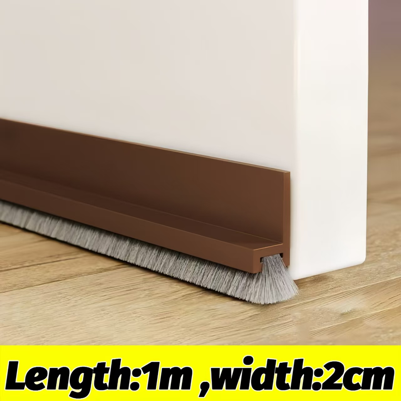 6/1M Door Bottom Brush Seal Strip with Brush Dust Prevent Rubber Blocker Insect Proof Home Windproof Self Adhesive Seal Strips: camel / 10M