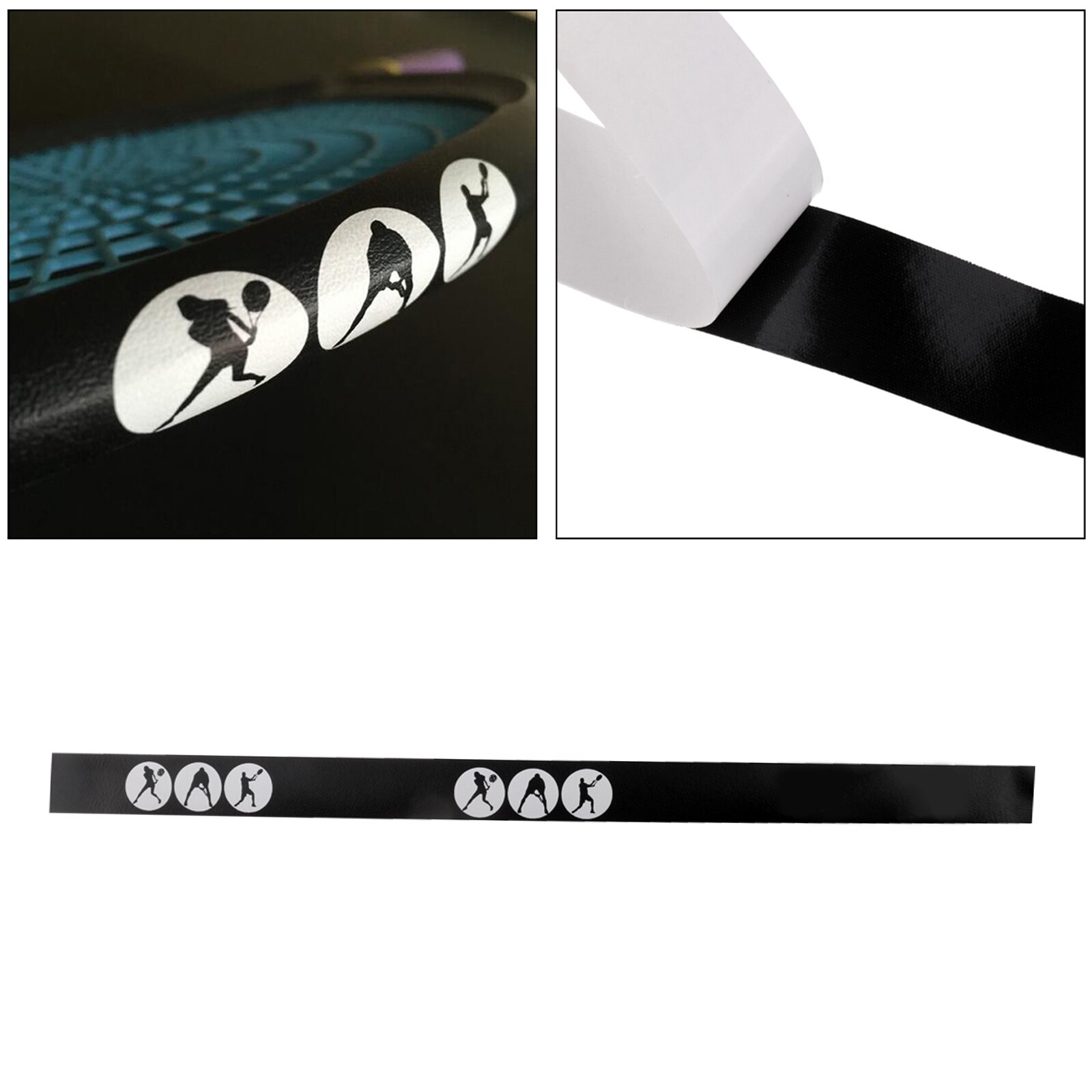 Soft Tennis Racket Side Protect Sticker Racquet Tape Guard Black