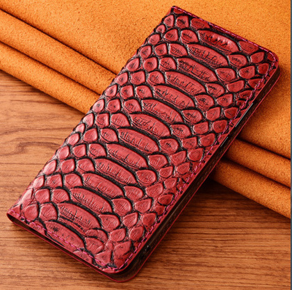 Python genuine leather case for Huawei Enjoy 10e cover for Huawei Nova 5t/Huawei Honor 9A holster phone case card slot holder: Huawei Enjoy 10e / Rose Red