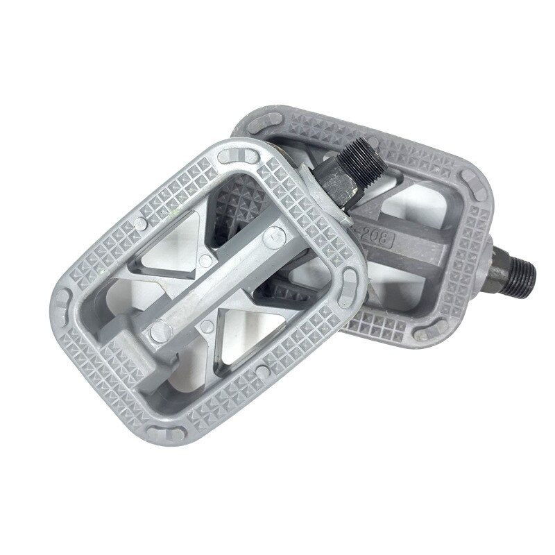 Pedales ultraligeros para bicicleta de montaña, con plataforma plana, 9/16 pulgadas, 1/2 pulgadas, rodamiento DU sellado: silver