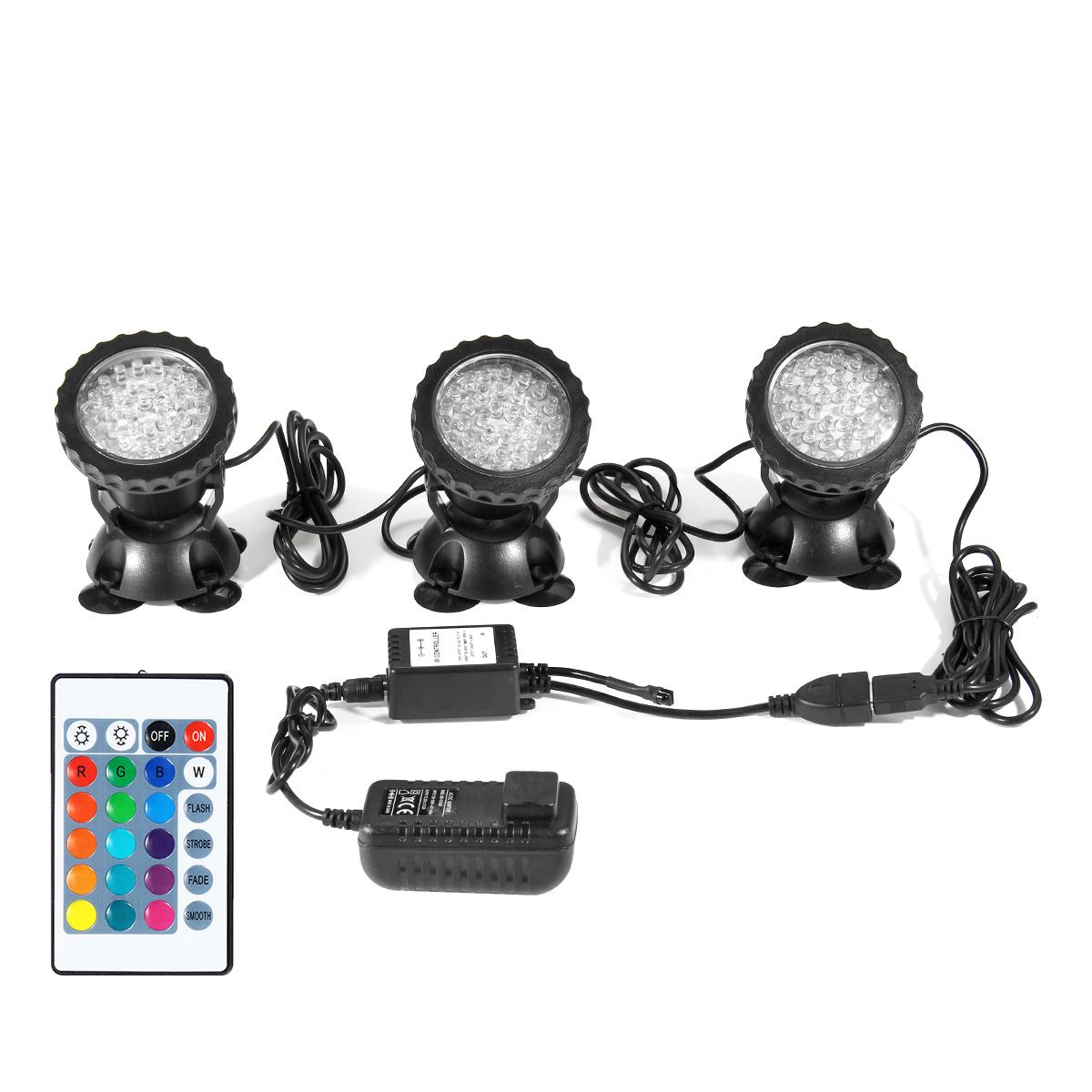 36 Led Onderwater Licht Waterdichte Rgb Led Onderwater Spot Light Voor Zwembad Fonteinen Vijver Landschap Lichten W/Remote: Three Lights