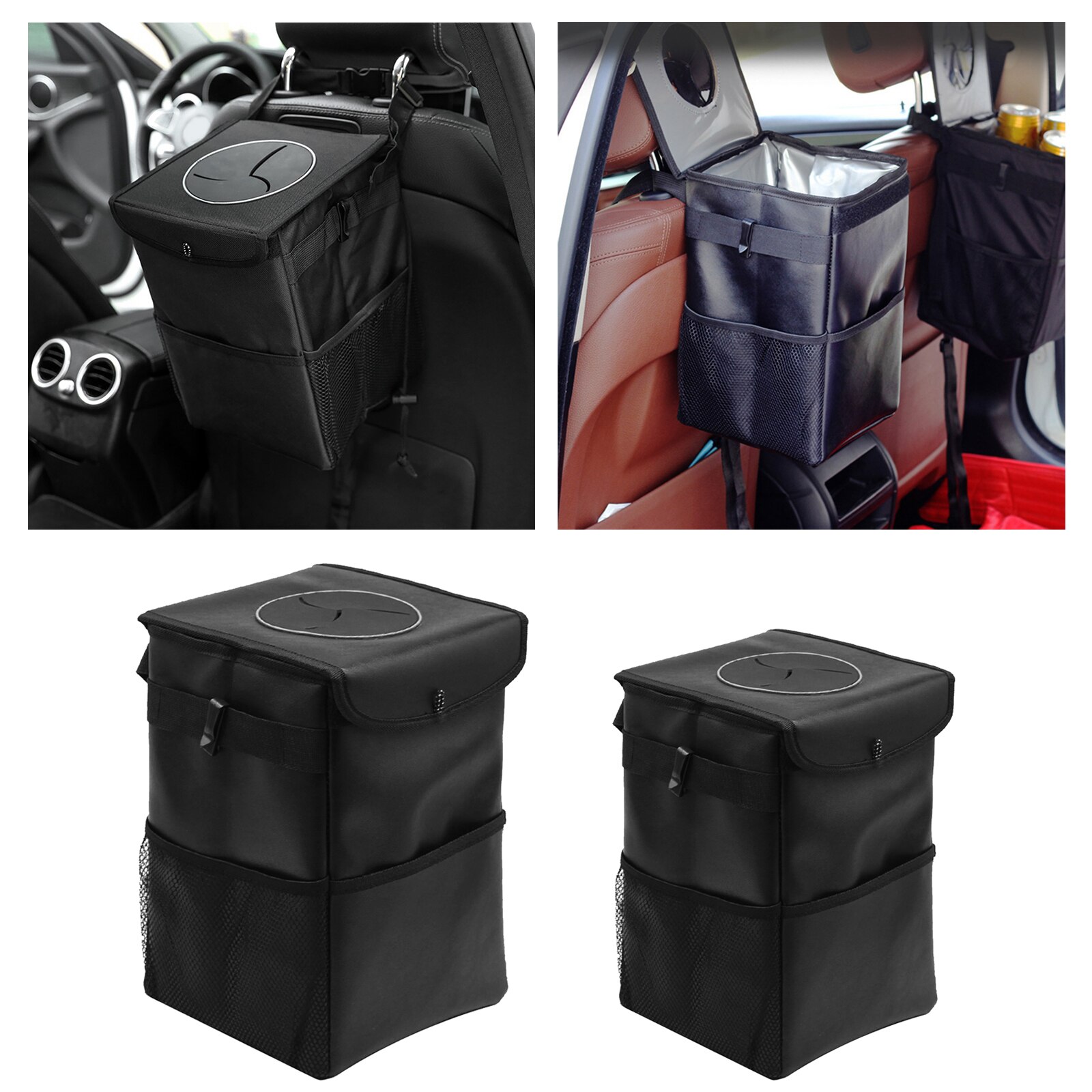 Portable Folding Organizer Storage Bag Car Trash Bin Cans Waterproof Oxford Cloth Garbage Holder Rubbish Cases Car Interior