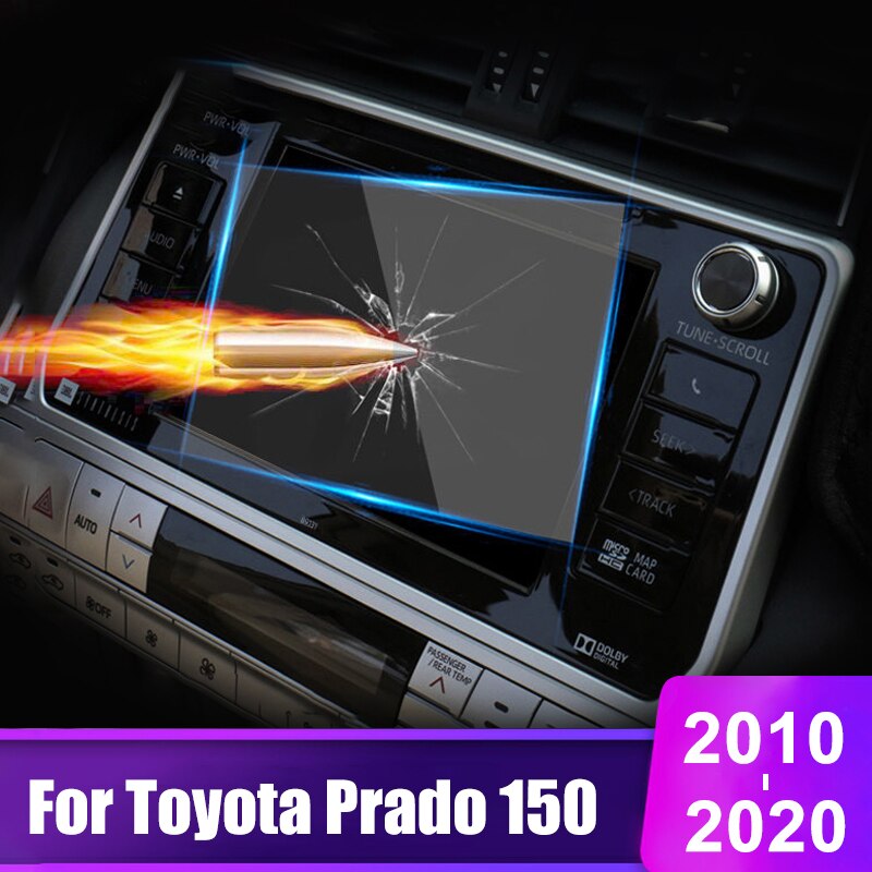 Protector de pantalla de vidrio templado para coche Toyota Land Cruiser Prado, película adhesiva, accesorios, 150