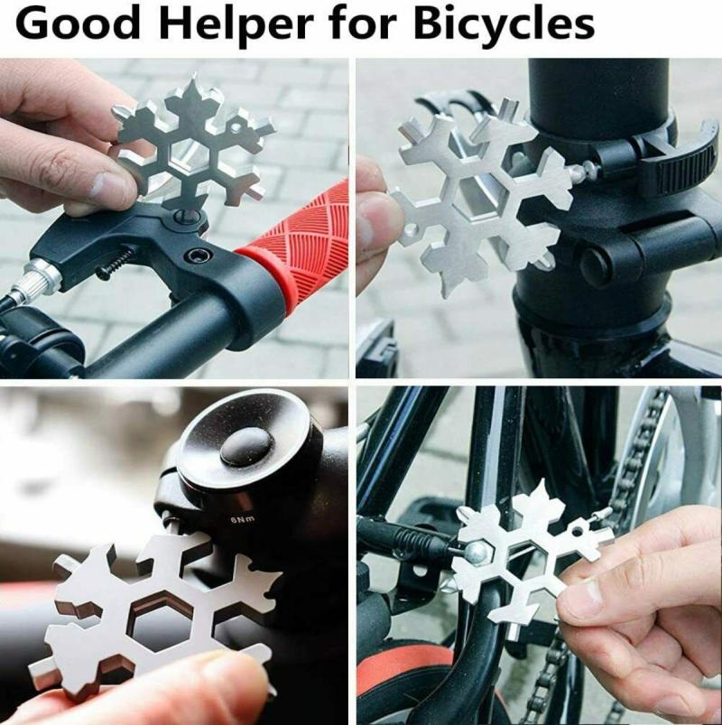 18 in 1 sneeuwvlok multitool kaart combinatie multifunctionele sneeuwvlok schroevendraaier sneeuwvlok sleutel gereedschap sneeuwvlok gereedschap kaart