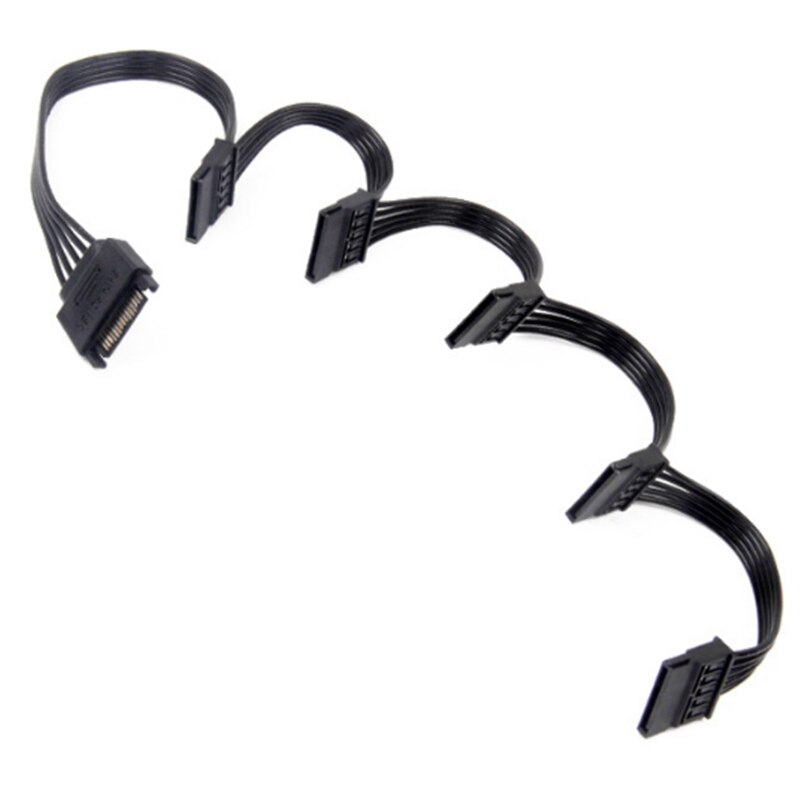 15 Pin SATA Power Extension Hard Drive Cable 1 Male to 5 Female Power Supply Splitter Adapter Cable For DIY PC Sever: Default Title