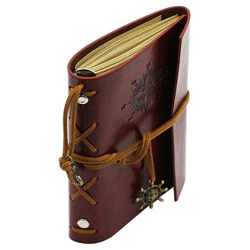 1pc retro ankare konstläder omslag anteckningsbok journal resenär roder ankare bok dagbok blank lösblad ringpärm 5 färger