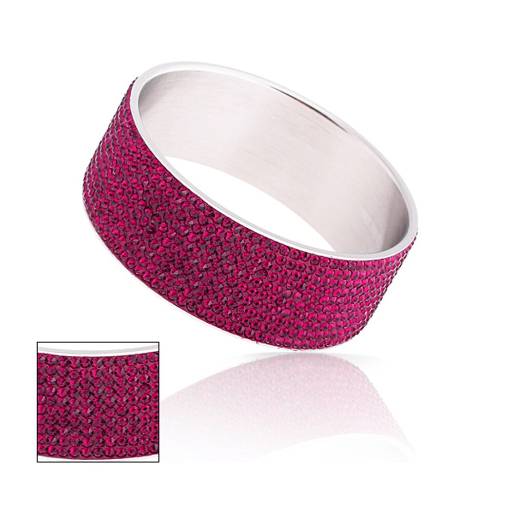 , joyería de , brazaletes de acero inoxidable, 10 filas, pulseras de cristal, colores mezclados