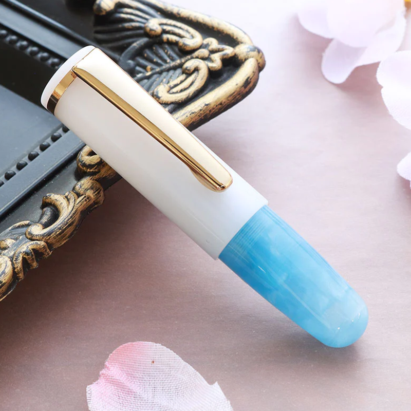 Mini pluma estilográfica, pequeña y Linda, se puede llenar con tinta para escribir.: Azul cielo / f