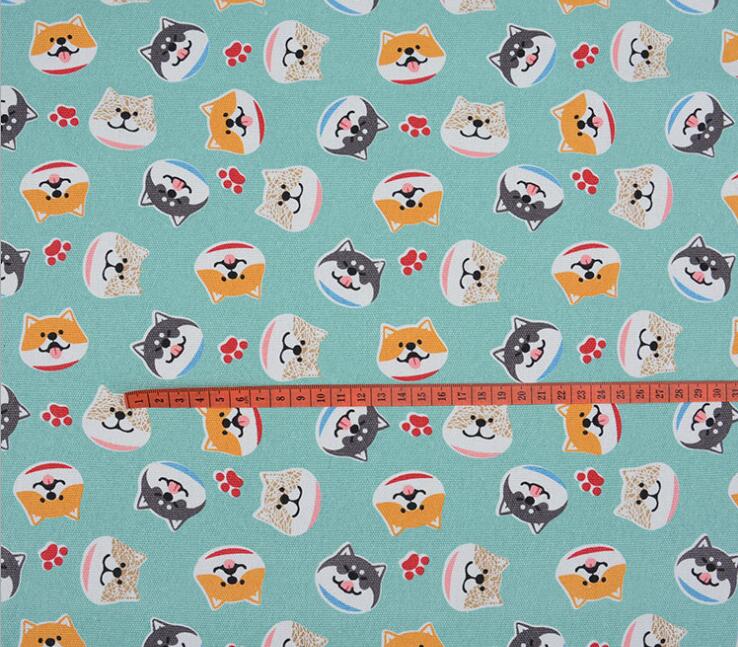 Tissu de coupe en coton 13 couleurs Shiba | Chiens inu chats chanceux, toile imprimée, tissu en coton, accessoires bricolage 1 mètre 0.914: 6