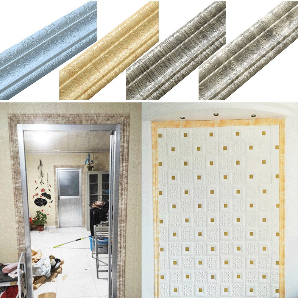 230cm 3D auto-adhesivo para rodapiés pie línea Etiqueta de la pared de decoración