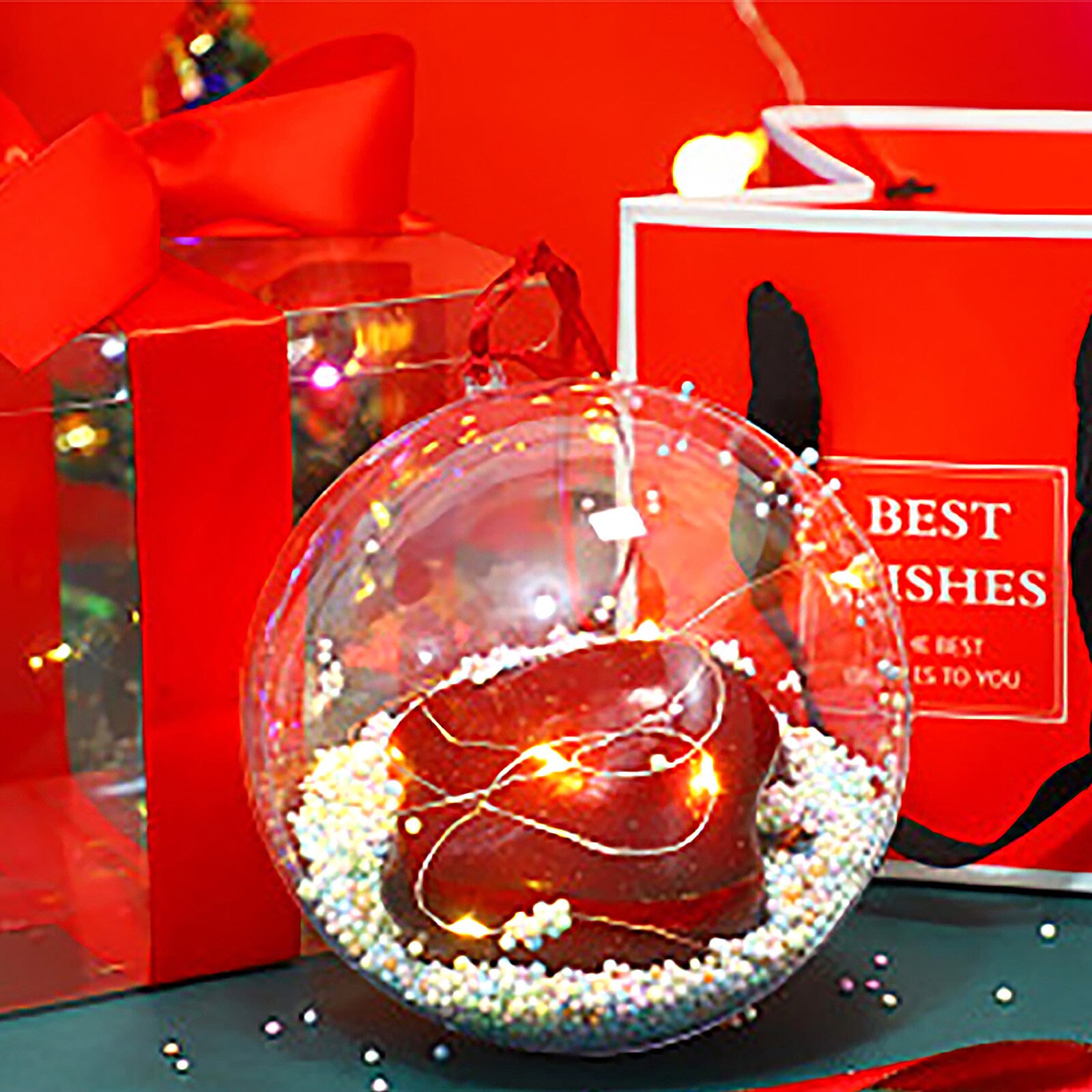 Thuis Kerst Decoratie Verlichting Pvc Kerst Box Candy Verpakking Xmas Apple Giftbox Ornamenten Decor Geschenkdoos