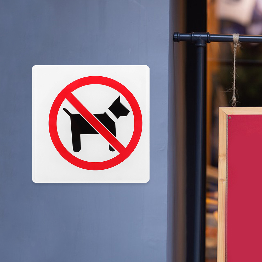 Señales autoadhesivas para puerta, sin mascotas permitidas para uso táctil comercial, tienda de anuncios de perros acrílicos dentro de los perros