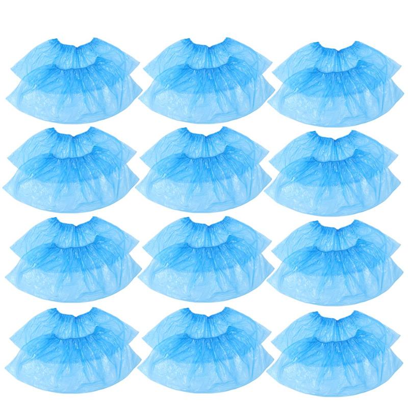 100pcs Disposable Plastic Anti Slip Boot Safety Shoe Cover Cleaning PVC Plastic Over Shoes Shoe Boot Covers Carpet Protectors: Default Title