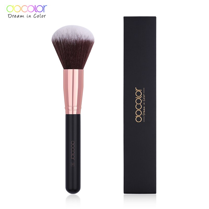 Docolor Up Kwasten Powder Foundation Hoogtepunt Fan Make-Up Kwasten Houten Handvat Professionele Make Up Borstels Voor Schoonheid: Powder with box