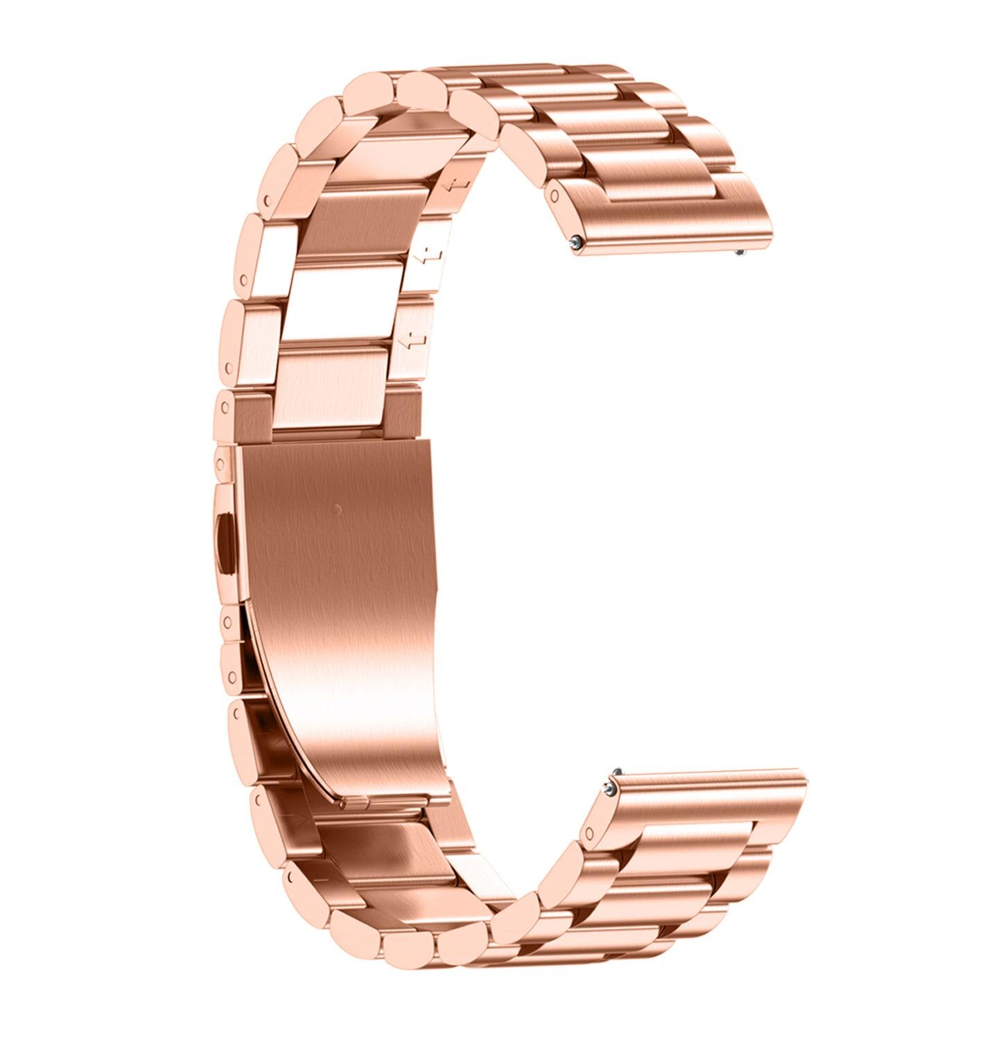 Rustfrit stål rem til samsung galaxy watch 42mm 46mm armbånd metal ur rem 18mm 20mm 22mm gylden sort: Rose guld / 18mm