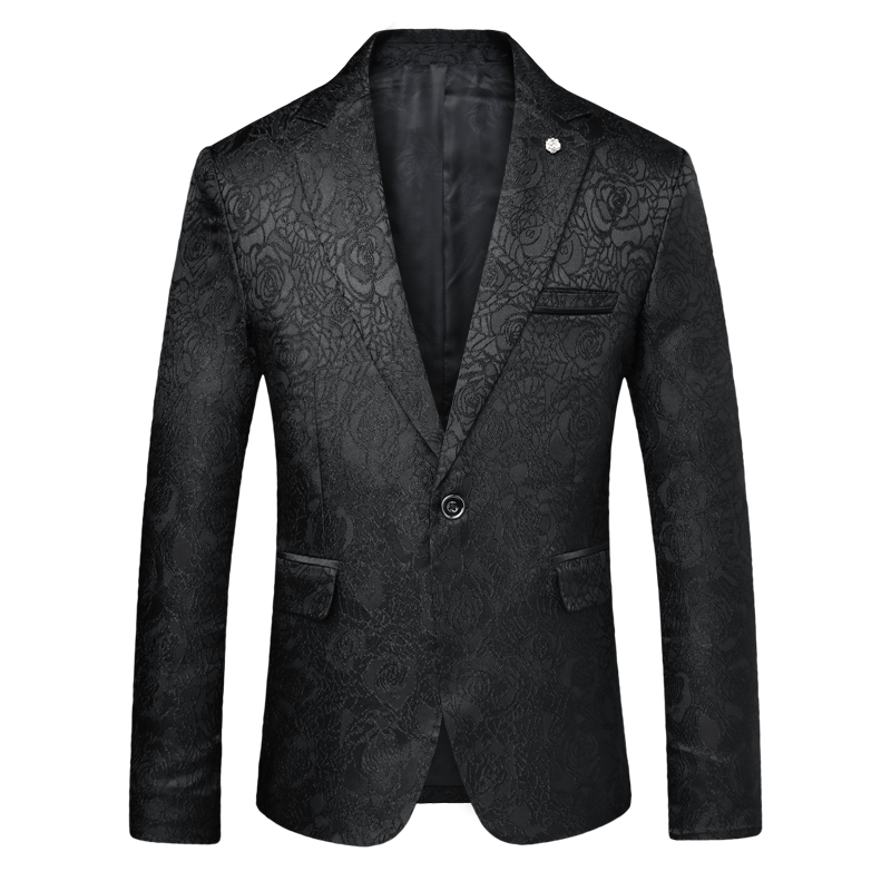 Traje pequeño bordado con patrón oscuro para hombre, traje de primavera y otoño, tendencia de Edición coreana, única occidental, combina con todo,