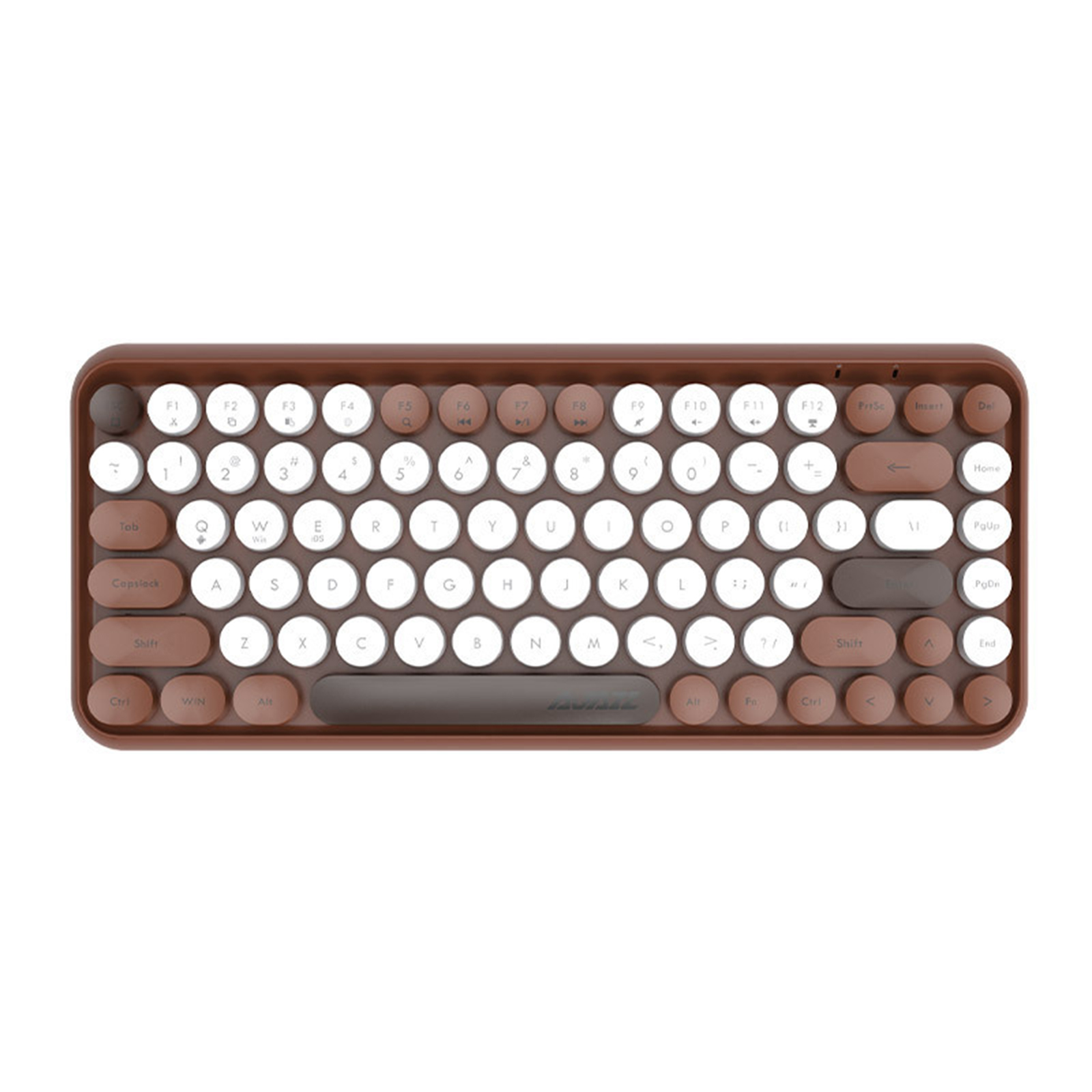 Ajazz 308I 308I Mini 84-Key Retro Ronde Keycaps Bluetooth Toetsenbord Mini 84-Key: Brown Base